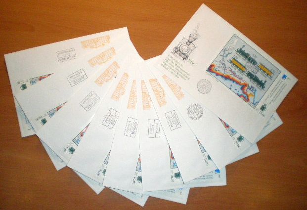 Finland 1987 - FINLANDIA ’88, Mail transport by train, all train stations FDC (set of 9)